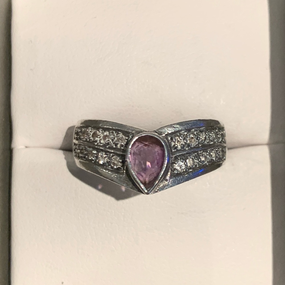 Antique Amethyst Sterling Silver Ring